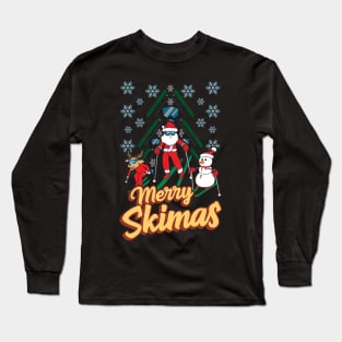 Skiing Christmas Long Sleeve T-Shirt